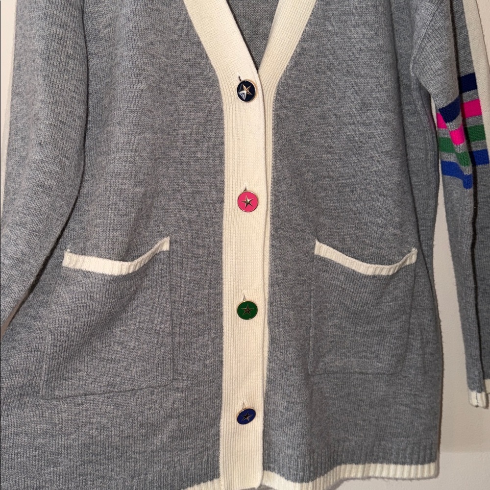 Vilagallo Cardigan Sweater 4 Stripes Size M - Picture 5 of 9